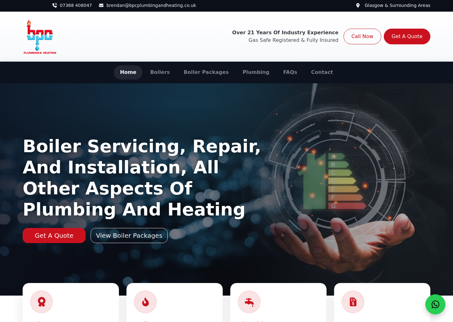 BPC Plumbing & Heating website preview