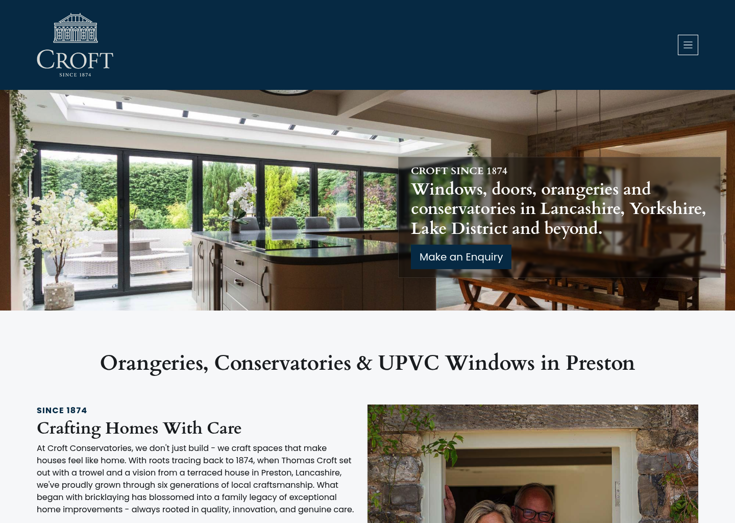 Croft Conservatories website preview